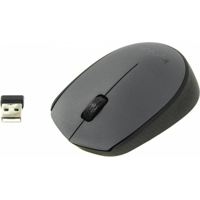 Мышь Logitech M170 серый/черный оптическая (1000dpi) беспроводная USB (2but)