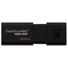 Флеш Диск Kingston 64Gb DataTraveler 100 G3 DT100G3/64GB USB3.0 черный