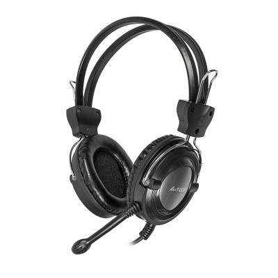 Наушники с микрофоном A4Tech HS-19 серебристый/черный 2м накладные оголовье (HS-19-1)