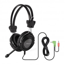 Наушники с микрофоном A4Tech HS-19 серебристый/черный 2м накладные оголовье (HS-19-1)