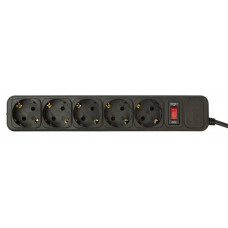 Сетевой фильтр PC Pet AP01006-1.8-B 1.8м (5 розеток) черный (пакет ПЭ)