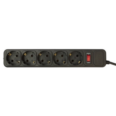 Сетевой фильтр PC Pet AP01006-3-B 3м (5 розеток) черный (пакет ПЭ)