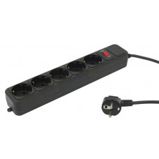 Сетевой фильтр PC Pet AP01006-3-B 3м (5 розеток) черный (пакет ПЭ)