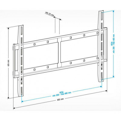 Кронштейн для телевизора Holder LCD-F6607 черный 42"-65" макс.60кг настенный фиксированный