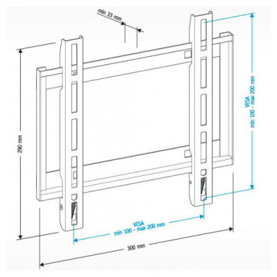 Кронштейн для телевизора Holder LCD-F2608 черный 22"-47" макс.40кг настенный фиксированный