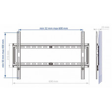 Кронштейн для телевизора Kromax IDEAL-1 черный 32"-90" макс.55кг настенный фиксированный