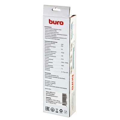 Сетевой фильтр Buro 600SH-16-5-B 5м (6 розеток) черный (коробка)