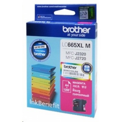 Картридж струйный Brother LC665XLM пурпурный (1200стр.) для Brother MFC-J2320/J2720