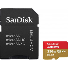 Флеш карта microSDXC 256Gb Class10 Sandisk SDSQXA1-256G-GN6MA Extreme + adapter