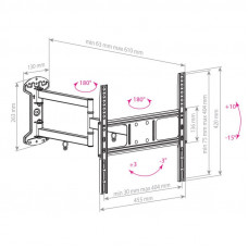Кронштейн для телевизора Arm Media LCD-415 черный 24"-55" макс.35кг настенный поворотно-выдвижной и наклонный