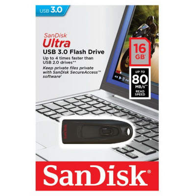 Флеш Диск Sandisk 16Gb Ultra SDCZ48-016G-U46 USB3.0 черный