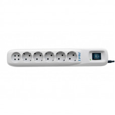 Сетевой фильтр Surge protector ZIS Pilot L-6 5m, 6 outlets (5+1), white