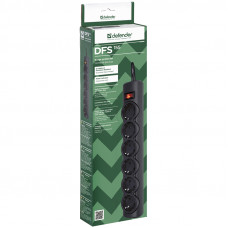 Сетевой фильтр Surge Protector Defender DFS 155 5m, black, 6 outlets