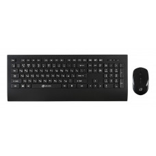 Клавиатура + мышь Оклик 222M клав:черный мышь:черный USB беспроводная slim