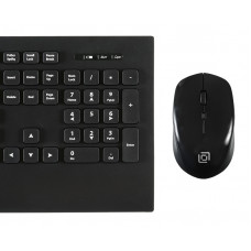 Клавиатура + мышь Оклик 222M клав:черный мышь:черный USB беспроводная slim