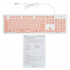 Клавиатура Оклик 400MR белый/розовый USB slim Multimedia