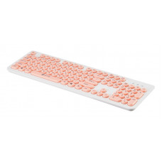 Клавиатура Оклик 400MR белый/розовый USB slim Multimedia