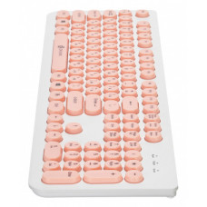 Клавиатура Оклик 400MR белый/розовый USB slim Multimedia