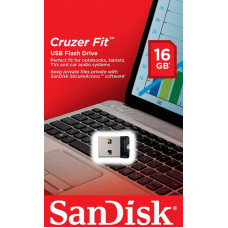 Флеш Диск Sandisk 16Gb Cruzer Fit SDCZ33-016G-G35 USB2.0 черный