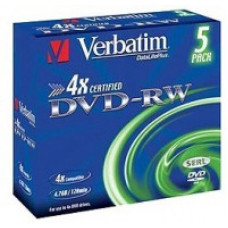 Диск DVD-RW Verbatim 4.7Gb 4x Jewel case (1шт) (43285)