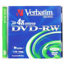 Диск DVD-RW Verbatim 4.7Gb 4x Jewel case (1шт) (43285)