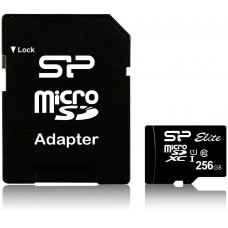 Флеш карта microSDXC 256Gb Class10 Silicon Power SP256GBSTXBU1V10SP + adapter Card Reader