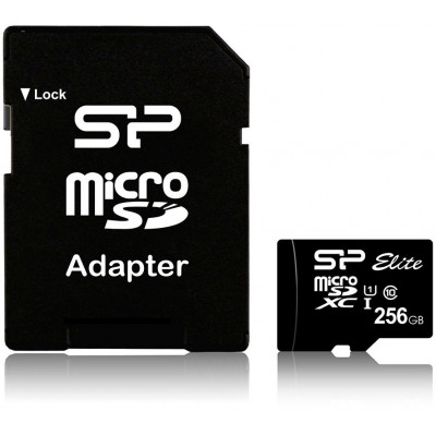 Флеш карта microSDXC 256Gb Class10 Silicon Power SP256GBSTXBU1V10SP + adapter Card Reader