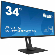 Монитор Iiyama 34" ProLite XUB3493WQSU-B1 черный IPS LED 4ms 21:9 HDMI M/M матовая HAS Pivot 1000:1 400cd 178гр/178гр 3440x1440 DisplayPort USB 9.5кг