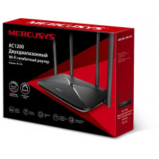Роутер беспроводной Mercusys AC12G AC1200 10/100/1000BASE-TX черный (упак.:1шт)