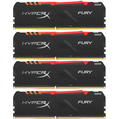 Kingston 64GB 2400MHz DDR4 CL15 DIMM (Kit of 4) HyperX FURY RGB