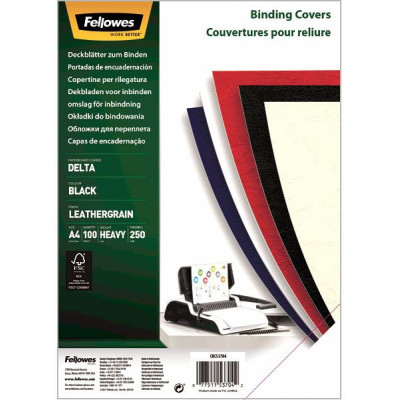 Обложки для переплёта Fellowes A4 250г/м2 черный (100шт) CRC-53704 (FS-53704)