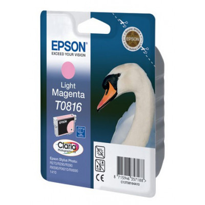 Картридж струйный Epson T0816 C13T11164A10 светло-пурпурный (990стр.) (11.1мл) для Epson R270/290/RX590