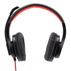 Наушники с микрофоном Hama HS-USB400 черный/красный 2м накладные оголовье (00139927)