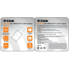 Сетевой адаптер WiFi D-Link DWA-182/RU/E1A USB 3.0 (ант.внутр.) 1ант.