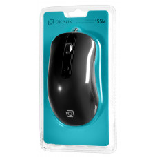 Мышь Оклик 155M черный оптическая (1600dpi) USB (4but)