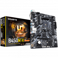 Материнская плата Gigabyte B450M H Soc-AM4 AMD B450 2xDDR4 mATX AC`97 8ch(7.1) GbLAN RAID+VGA+HDMI
