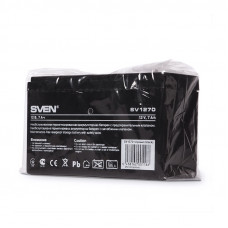 Battery SVEN SV 1270 (12V 7Ah), 12V voltage, 7A*h capacity, max. discharging rate of 105A, max. charging rate 2.1A, the type of lead-acid AGM, type lead terminal F2