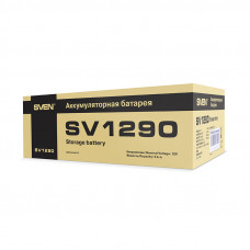Battery SVEN SV 1290 (12V 9Ah), 12V voltage, 9A*h capacity, max. discharging rate of 128A, max. charging rate 2.7A, the type of lead-acid AGM, type lead terminal F2