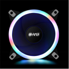 Single ring, RGB fan HIPER HCF1251-03, 120*120*25mm (38.5CFM, 1200RPM, 3+4PIN)