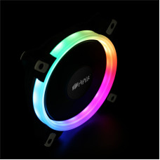 Single ring, RGB fan HIPER HCF1251-03, 120*120*25mm (38.5CFM, 1200RPM, 3+4PIN)