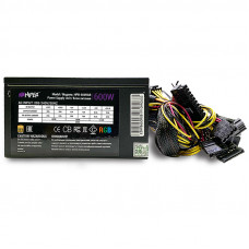 PSU HIPER HPB-600RGB (ATX 2.31, 600W, ActivePFC, RGB 140mm fan, Black) BOX