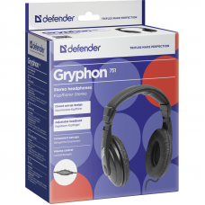Defender Наушники накладные Gryphon 751 черный, кабель 2 м
