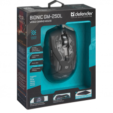 Defender Проводная игровая мышь Bionic GM-250L оптика,6кнопок,800-3200dpi