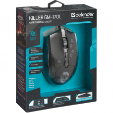 Defender Проводная игровая мышь Killer GM-170L оптика,7кнопок,800-3200dpi