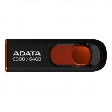 ADATA 64GB C008 USB Flash Drive (Black/Red)