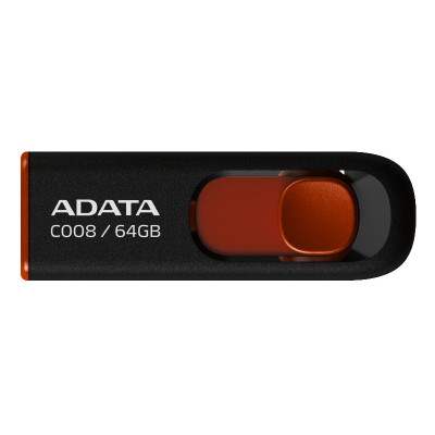 ADATA 64GB C008 USB Flash Drive (Black/Red)