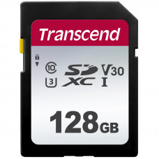 Флеш карта SDXC 128Gb Class10 Transcend TS128GSDC300S w/o adapter