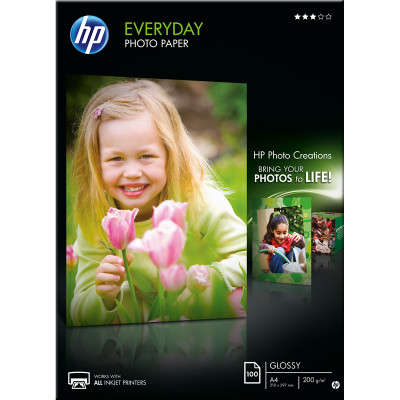 HP Everyday Glossy Photo Paper-100 sht/A4/210 x 297 mm