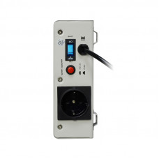 Stabilizer POWERMAN AVS 1000S, step-type regulator, digital indicators of voltage levels, 1000VA, 140-260V, maximum input current 7A, 1 eurosocket, IP-20, mounted version, 290mm x 175mm x 68mm, 3.09 kg.
