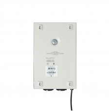 Stabilizer POWERMAN AVS 1500S, step-type regulator, digital indicators of voltage levels, 1500VA, 140-260V, maximum input current 12A, 2 eurosockets, IP-20, mounted version, 310mm x 200mm x 68mm, 4.36 kg.
